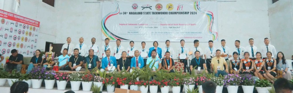 NTA/PDTA officials and organizing committee during 34 Nagaland State Taekwondo Championship at Phek Town on September 3. (Morung Photo)